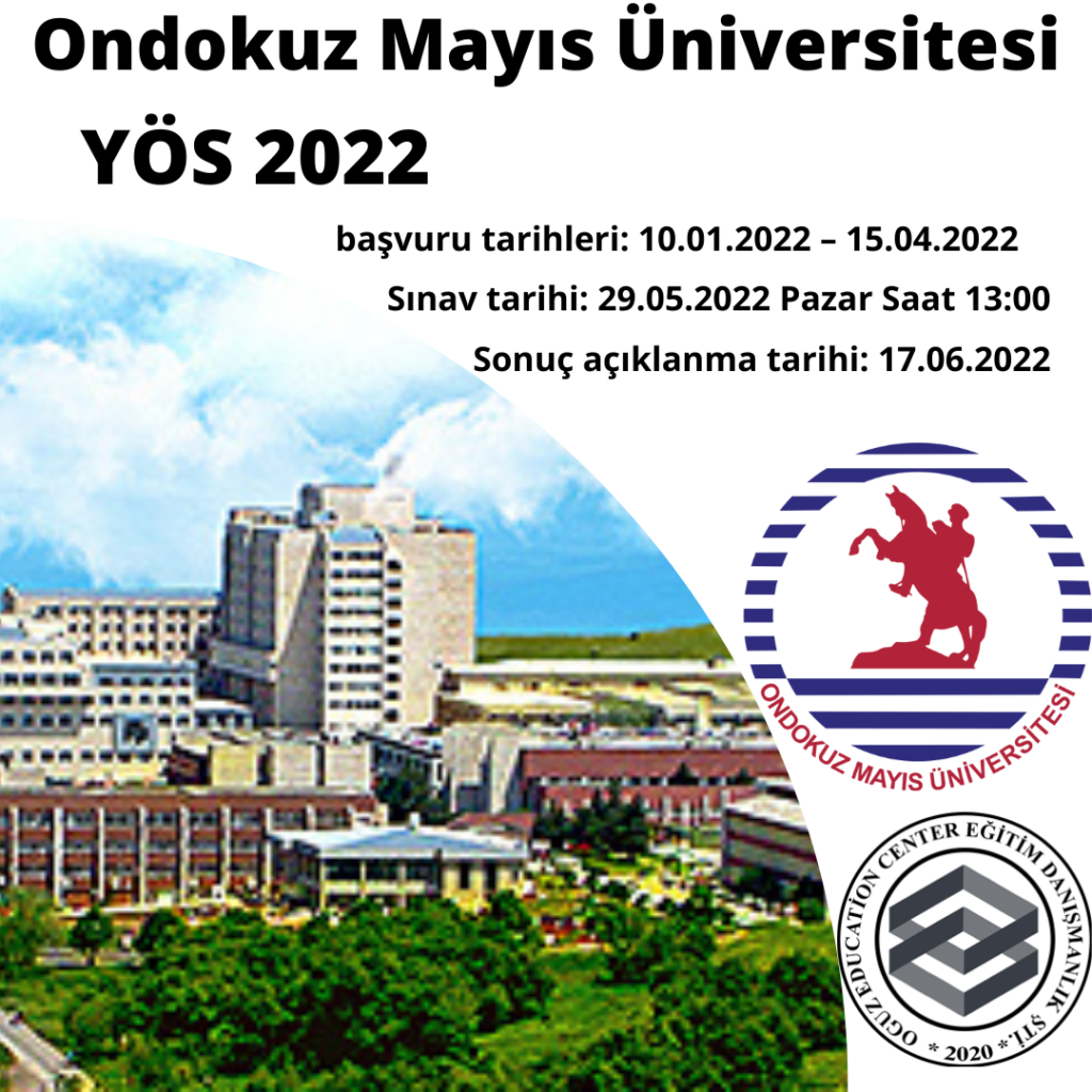 Ondokuz Mayıs  Üniversitesi YÖS 2022 Yabancı Öğrenci Sınavı Tarihleri .